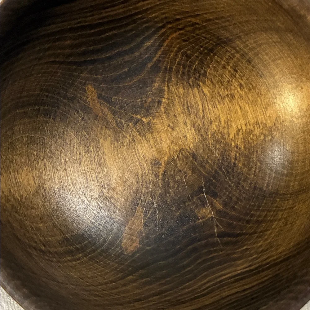 Brown Wooden Bowls Set/4 Brown Grain Bowls W/ Vintage Wear and Use From 70’s